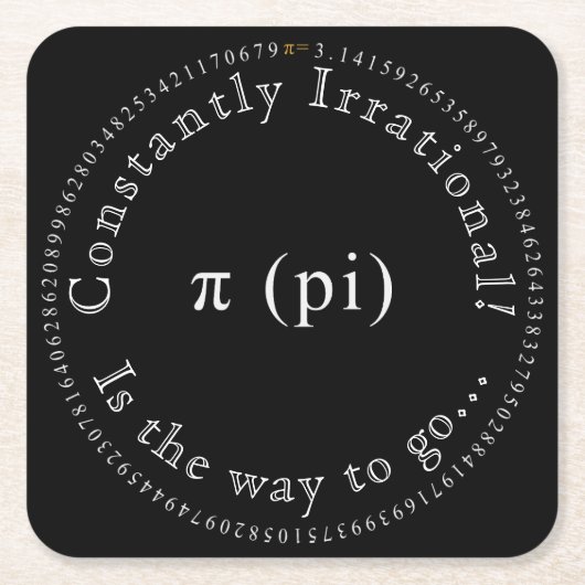 Pi, het irrationele wiskundige constante plezier kartonnen onderzetters (Voorkant)