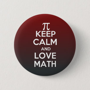 Pi houdt kalm en houdt van wiskunde ronde button 5,7 cm