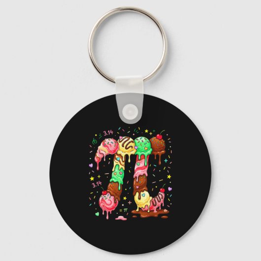 Pi Ijs Drip Wiskunde Pi Wiskunde Grappig Pi Dag Sy Sleutelhanger (Voorkant)