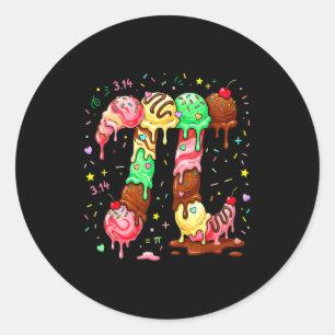 Pi Ijs Drip Wiskunde Pi Wiskunde Grappige Pi Dag S Ronde Sticker