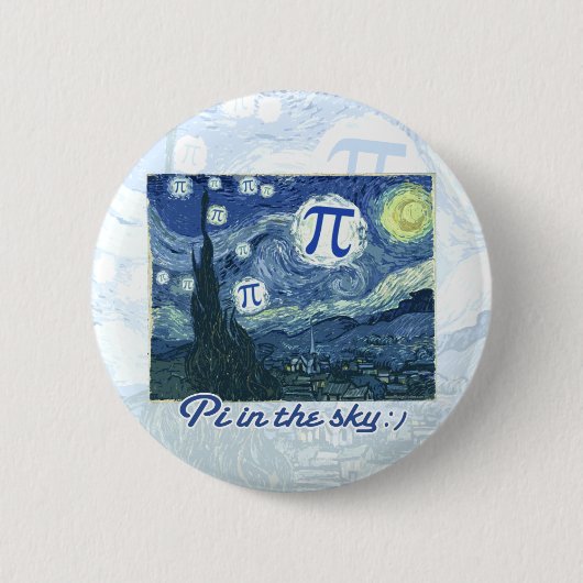 Pi in de hemel ronde button 5,7 cm (Voorkant)