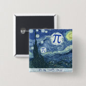 Pi in de hemel vierkante button 5,1 cm (Voorkant /achterkant)