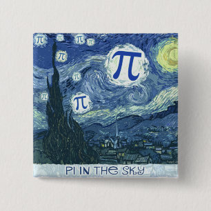Pi in de hemel vierkante button 5,1 cm
