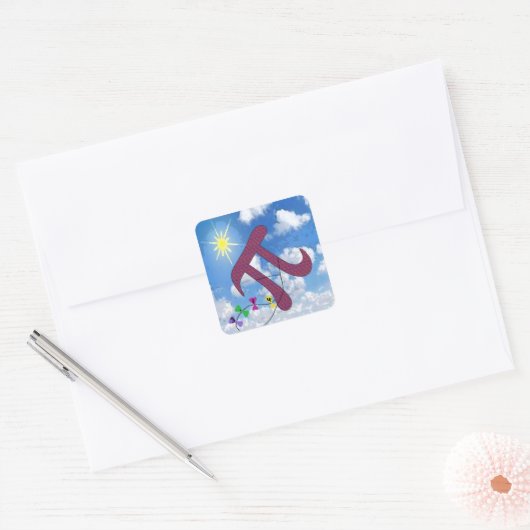 Pi in de lucht vierkante sticker (Envelop)