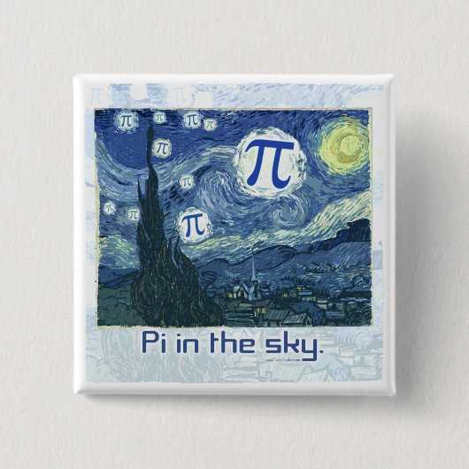 Pi in de Sky Gift Ideeën Vierkante Button 5,1 Cm (Voorkant)