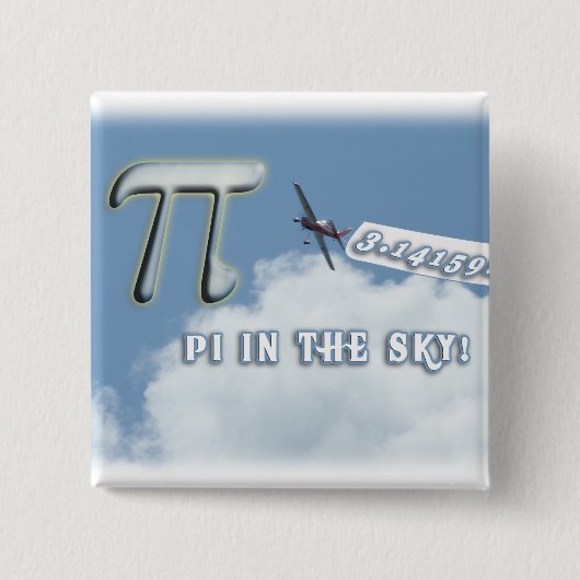 PI in de SKY. Vierkante Button 5,1 Cm (Voorkant)