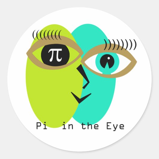 Pi in het oog ronde sticker (Voorkant)