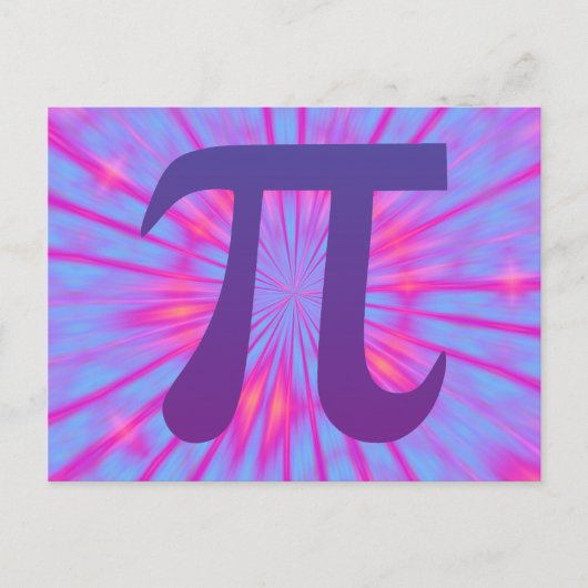 Pi in Paars Briefkaart (Voorkant)