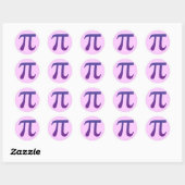 Pi in Paars Ronde Sticker (Vel)