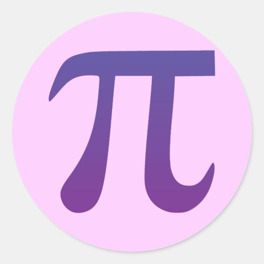 Pi in Paars Ronde Sticker (Voorkant)