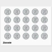 Pi in Silver Ronde Sticker (Vel)