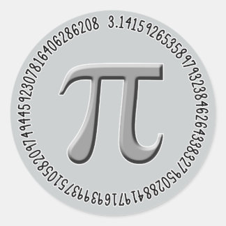 Pi in Silver Ronde Sticker