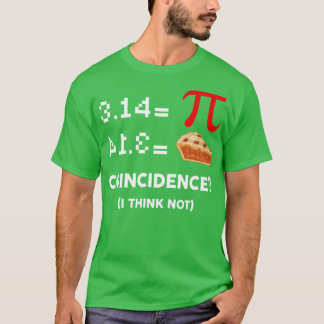 Pi is gelijk aan Pie Funny Wiskunde Pun Pi Dag T-shirt