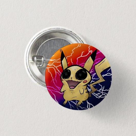 Pi Kachu Ronde Button 3,2 Cm (Voorkant /achterkant)