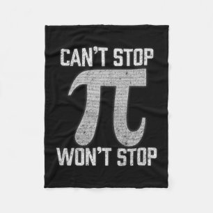 Pi kan Wont Stop Pi Dag 3.14 Grappige Wiskunde Gee Fleece Deken