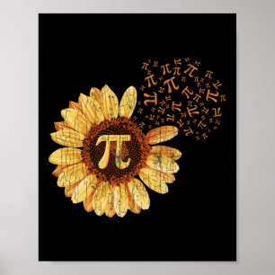 Pi Kleding Pi Dag Zonnebloem Kleding Wiskunde Grap Poster