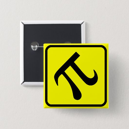 Pi Kruiszone Vierkante Button 5,1 Cm (Voorkant /achterkant)