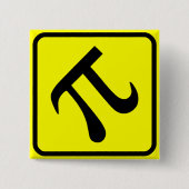 Pi Kruiszone Vierkante Button 5,1 Cm (Voorkant)
