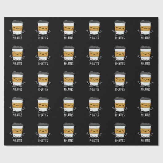 Pi-lattes Funny Latte Pilates Pun Dark BG Cadeaupapier (Vlak)