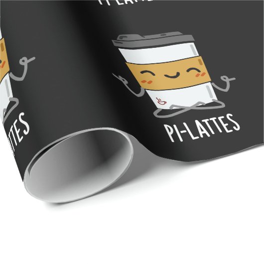 Pi-lattes Funny Latte Pilates Pun Dark BG Cadeaupapier (Rol Hoek)
