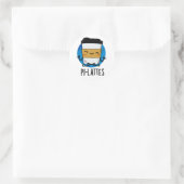Pi-lattes Funny Latte Pilates Pun Ronde Sticker (Tas)