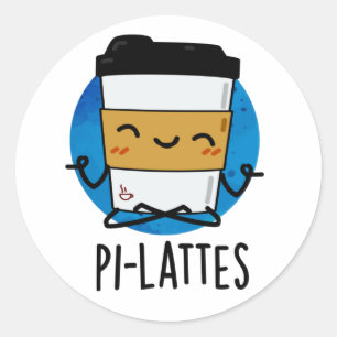 Pi-lattes Funny Latte Pilates Pun Ronde Sticker