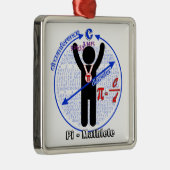Pi-Mathlete 3.14 Pi Dag Metalen Ornament (Rechts)