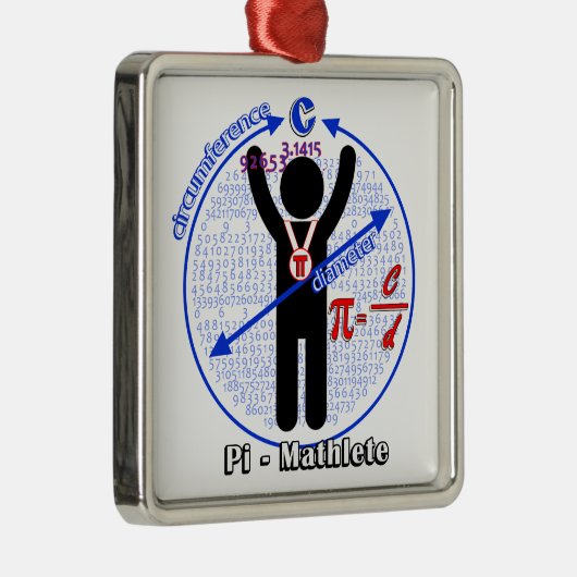 Pi-Mathlete 3.14 Pi Dag Metalen Ornament (Rechts)