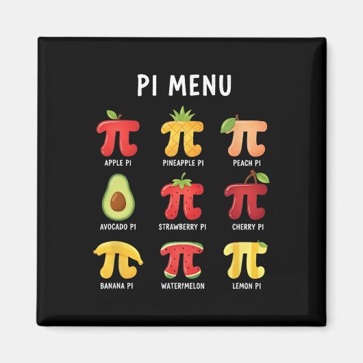 Pi Menu 3,14 Pi-nummersymbool Wiskunde Docent Grap Magneet (Voorkant)