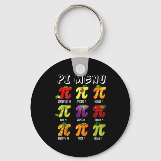 Pi Menu 3.14 Pi-symbool Grappige Fruit Leraar Kind Sleutelhanger (Voorkant)