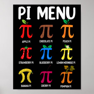 Pi Menu 3.14 Pi Symbool - Wiskunde docent Happy Pi Poster