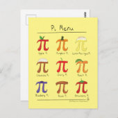 Pi Menu Cute Wiskunde Pi Day Briefkaart (Voorkant / Achterkant)