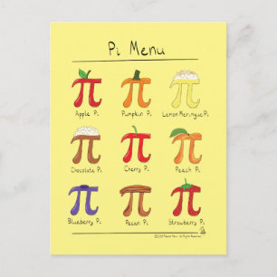 Pi Menu Cute Wiskunde Pi Day Briefkaart