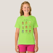 Pi Menu Cute Wiskunde Pi Day Kind Meisje T-Shirt (Voorkant volledig)