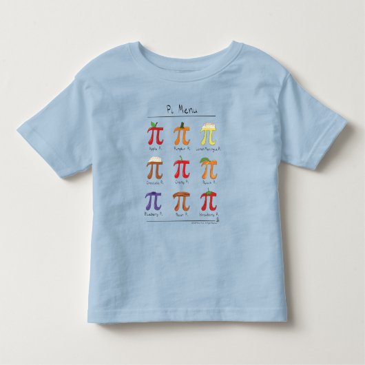 Pi Menu Cute Wiskunde Pi Day Kind Toddler T-Shirt (Voorkant)