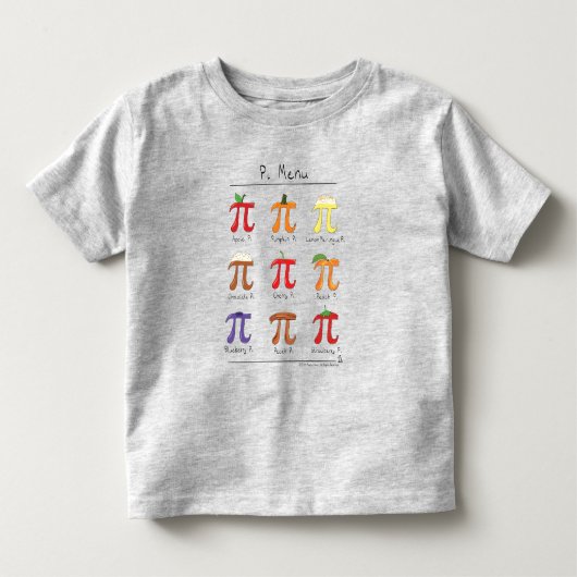 Pi Menu Cute Wiskunde Pi Day Kind Toddler T-Shirt (Voorkant)