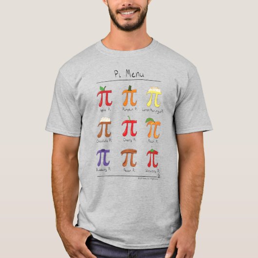 Pi Menu Cute Wiskunde Pi Day Mannen T-Shirt (Voorkant)