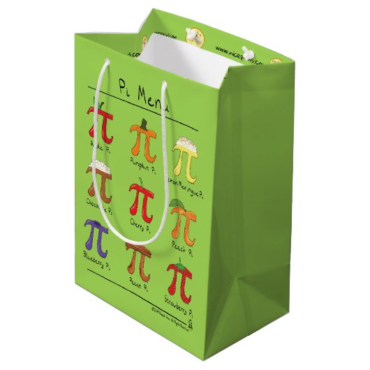 Pi Menu Cute Wiskunde Pi Day Party Gift Bag Medium Cadeauzakje (Achterkant Gekanteld)