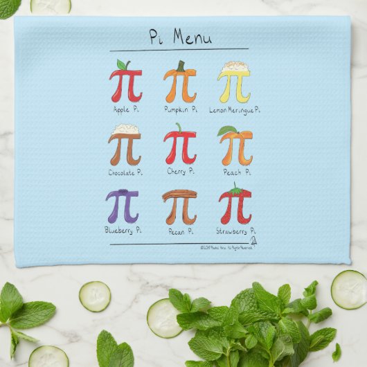 Pi Menu Cute Wiskunde Pi Day Pie Baking Kitchen To Theedoek (Gevouwen)