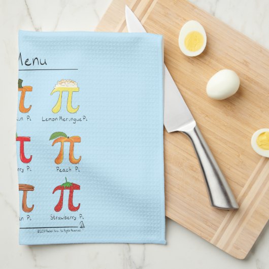 Pi Menu Cute Wiskunde Pi Day Pie Baking Kitchen To Theedoek (Quarter Fold)