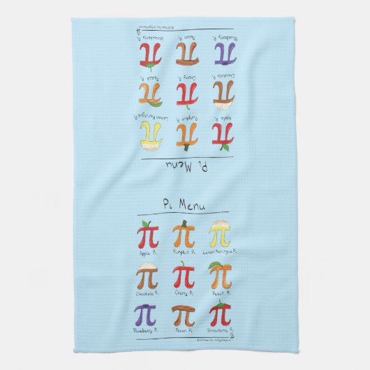 Pi Menu Cute Wiskunde Pi Day Pie Baking Kitchen To Theedoek (Verticaal)