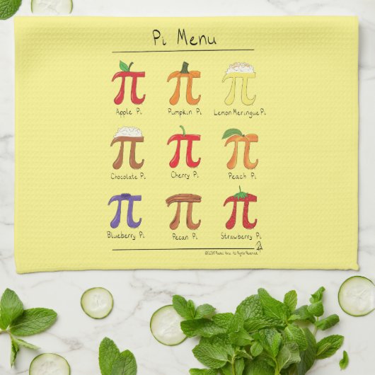 Pi Menu Cute Wiskunde Pi Day Pie Baking Kitchen To Theedoek (Gevouwen)