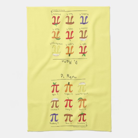 Pi Menu Cute Wiskunde Pi Day Pie Baking Kitchen To Theedoek (Verticaal)