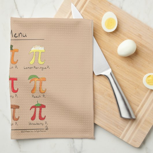 Pi Menu Cute Wiskunde Pi Day Pie Baking Kitchen To Theedoek (Quarter Fold)