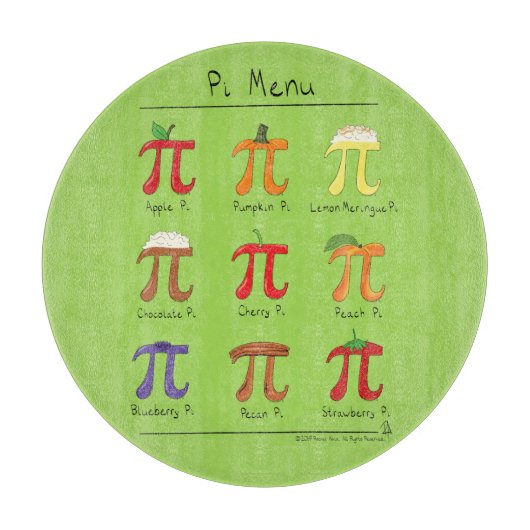 Pi Menu Cute Wiskunde Pi Day Pie Cutting Board Snijplank (Voorkant)