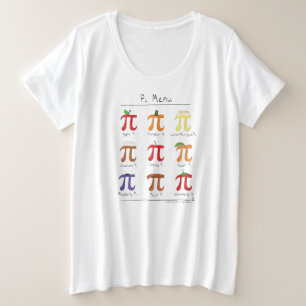 Pi Menu Cute Wiskunde Pi Day Women's Plus Size-shi Grote Maat T-shirt