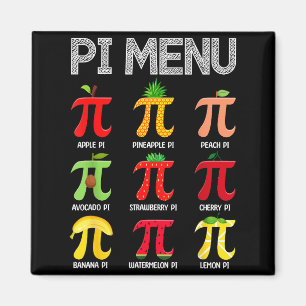 Pi Menu Fruit Gelukkig Pi-dag Wiskundeleraar Pi-sy Magneet