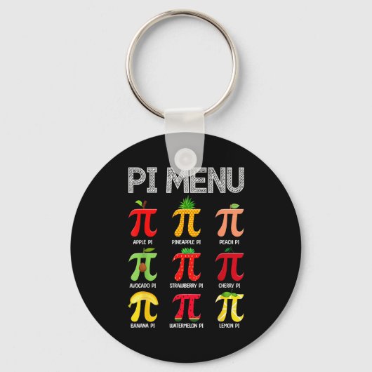 Pi Menu Fruit Happy Pi Dag Wiskunde Docent Pi Symb Sleutelhanger (Voorkant)