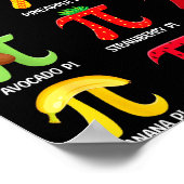 Pi Menu Fruit Happy Pi Dag Wiskunde Leraar Pi Symb Poster (Hoek)