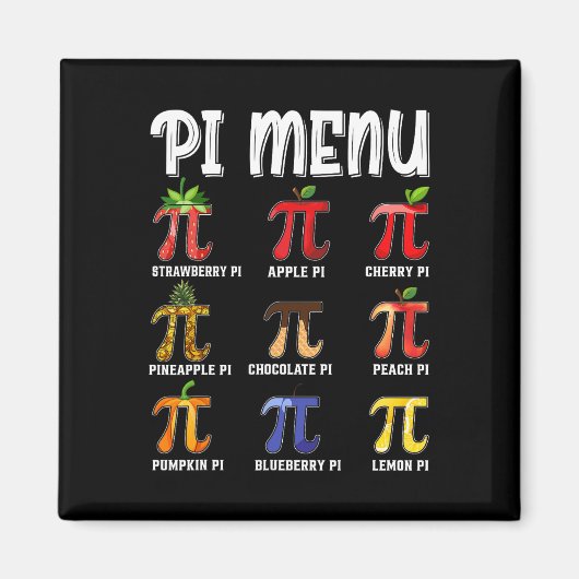 Pi Menu Grappig Pi 3.14 Wiskunde Docent Pie Menu M Magneet (Voorkant)
